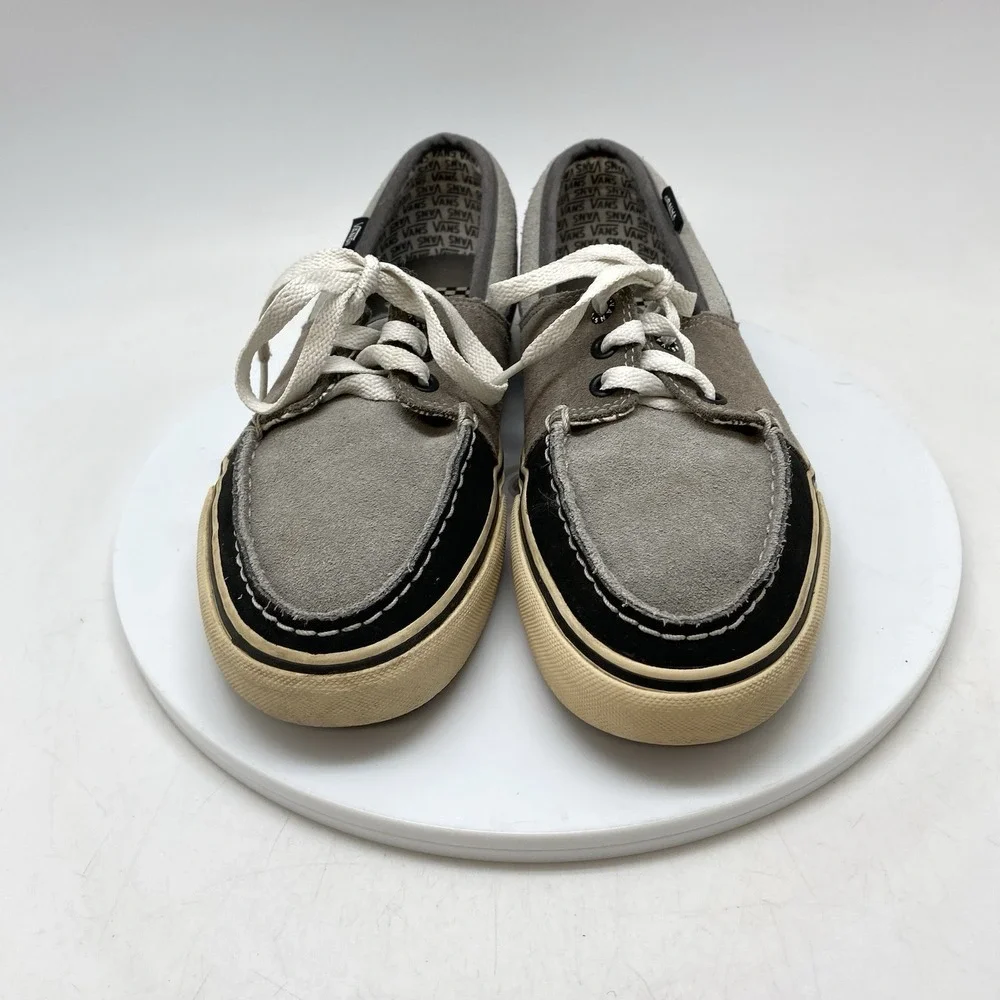 Vans Sneakers Mens 7.5 Chauffeur Boat Shoes Suede‎ Leather Gray Slip On TB5B